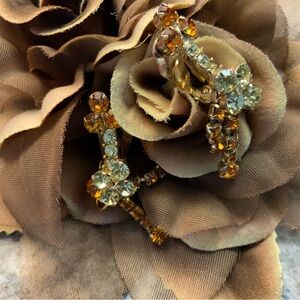 Vintage D&E Juliana earrings. Citrine and light citrine.